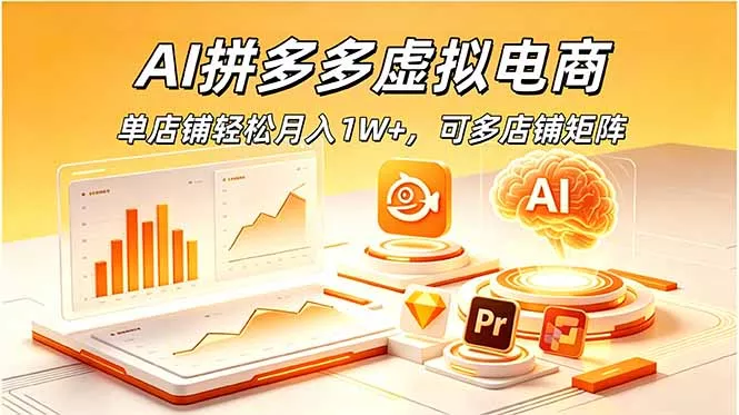 AI拼多多虚拟电商，单店铺轻松月入1W+，可多店铺矩阵 - 渡客网创