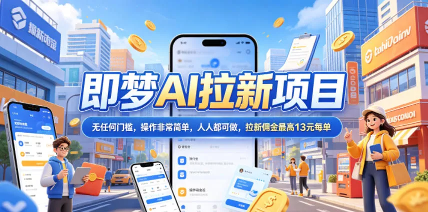 2026年即梦AI拉新项目最新玩法，无任何门槛，操作非常简单，人人都可做，拉新佣金最高13米每单(更新6月30日) - 渡客网创