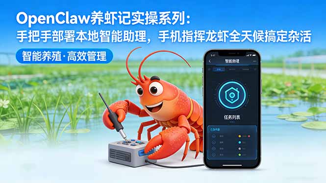 OpenClaw养虾记实操系列-更新：手把手部署本地智能助理，手机指挥龙虾全天候搞定杂活 - 渡客网创