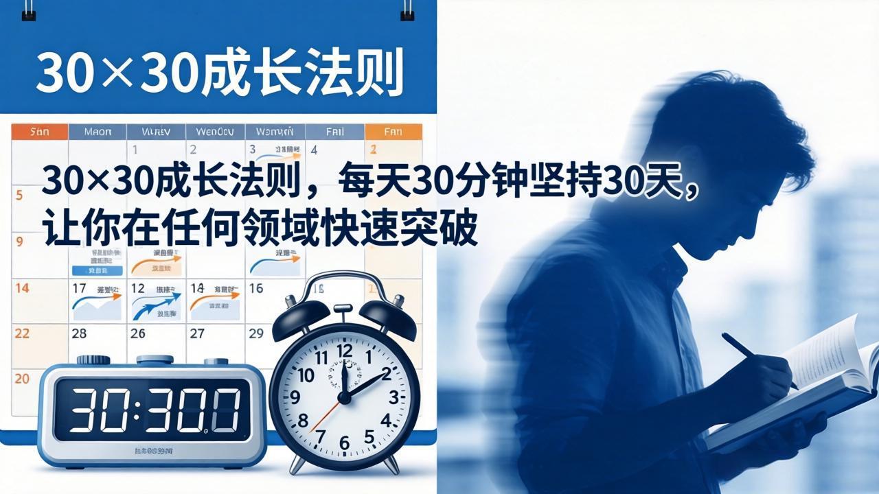 付费文章：30×30成长法则，每天30分钟坚持30天，让你在任何领域快速突破 - 渡客网创