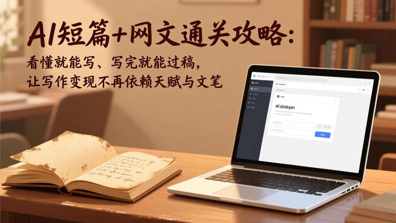 AI短篇+网文通关攻略：看懂就能写、写完就能过稿，让写作变现不再依赖天赋与文笔 - 渡客网创