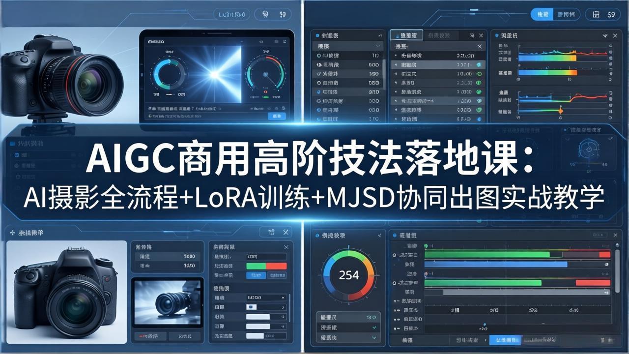 AIGC商用高阶技法落地课：AI摄影全流程+LoRA训练+MJSD协同出图实战教学 - 渡客网创