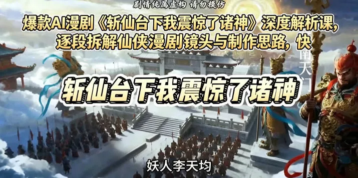 爆款AI漫剧《斩仙台下我震惊了诸神》深度解析课，逐段拆解仙侠漫剧镜头与制作思路，快速复刻爆款创作模式 - 渡客网创