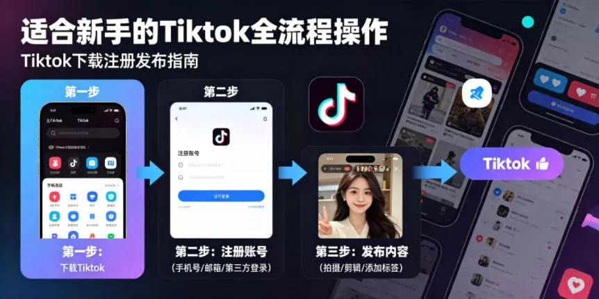 Tiktok下载注册发布，适合新手的Tiktok全流程操作 - 渡客网创