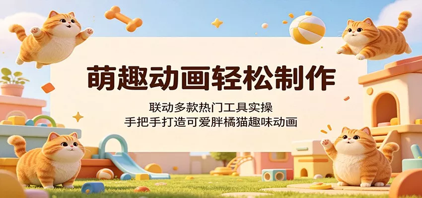 萌趣动画轻松制作，联动多款热门工具实操，手把手打造可爱胖橘猫趣味动画 - 渡客网创