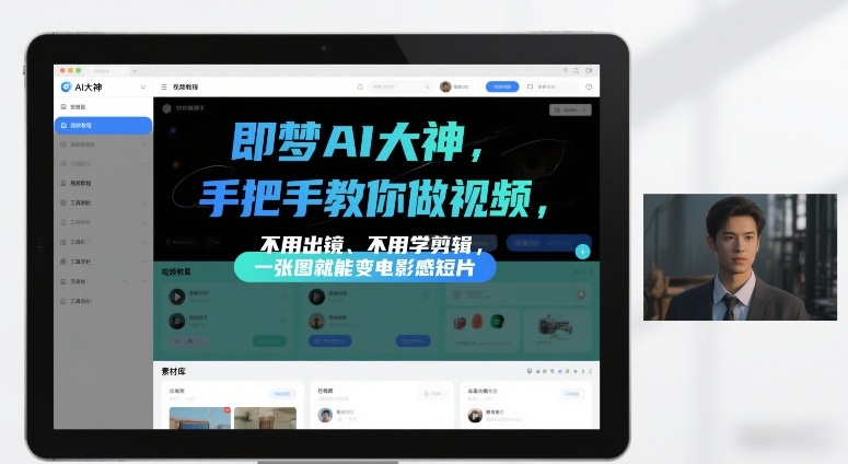 即梦AI大神手把手教你做视频，不用出镜、不用学剪辑，一张图就能变电影感短片 - 渡客网创