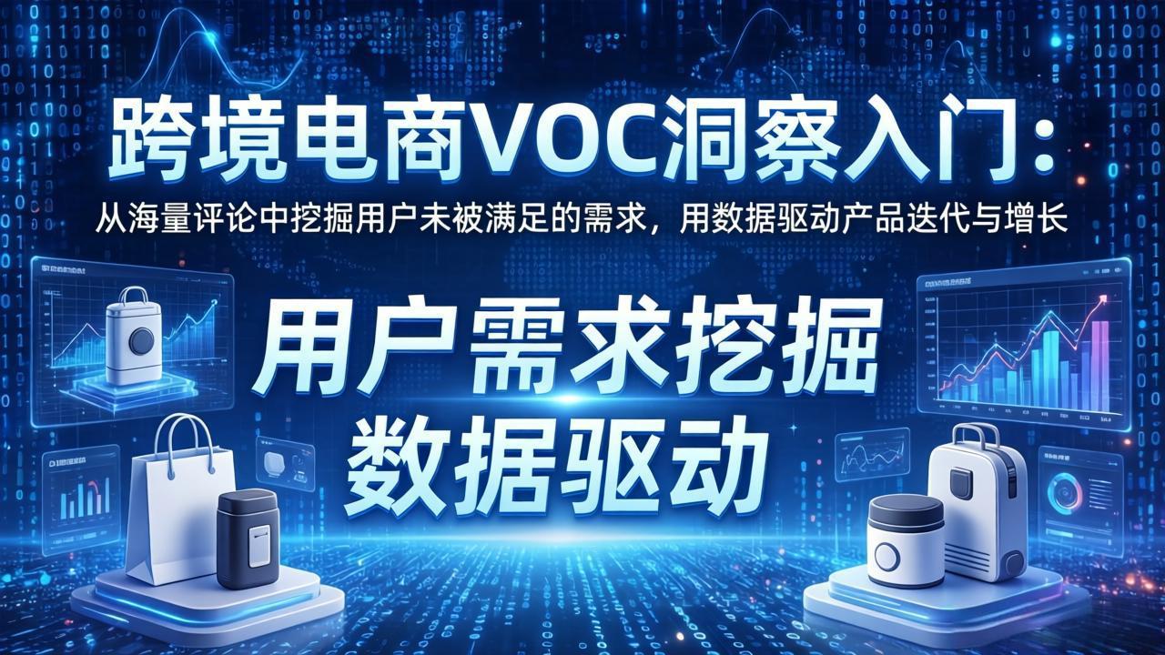 跨境电商VOC洞察入门：从海量评论中挖掘用户未被满足的需求，用数据驱动产品迭代与增长 - 渡客网创