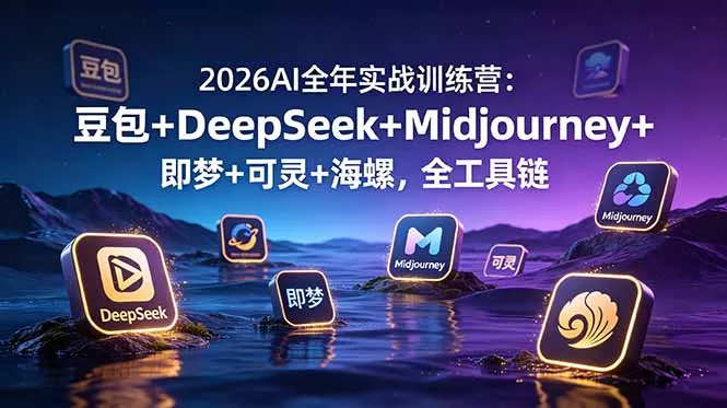 2026AI全年实战训练营：豆包+DeepSeek+Midjourney+即梦+可灵+海螺，全工具链 - 渡客网创
