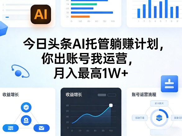 今日头条AI托管躺賺计划，你出账号我运营，月入最高1W+【揭秘】 - 渡客网创
