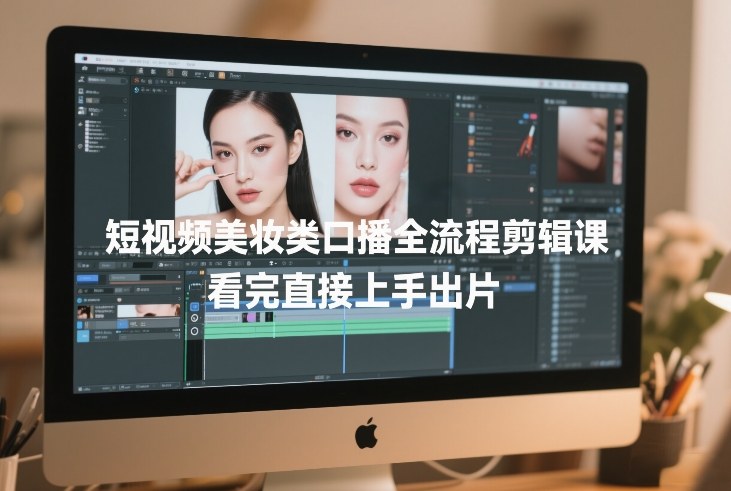 短视频美妆类口播全流程剪辑课，看完直接上手出片 - 渡客网创