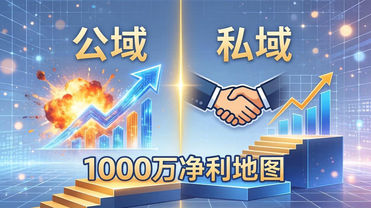 公域玩命出爆款，私域悄悄做成交：这套AI内训课，2026给你打通1000万净利的地图 - 渡客网创