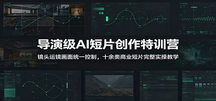 导演级AI短片创作特训营：镜头运镜画面统一控制，十余类商业短片完整实操教学(更新) - 渡客网创