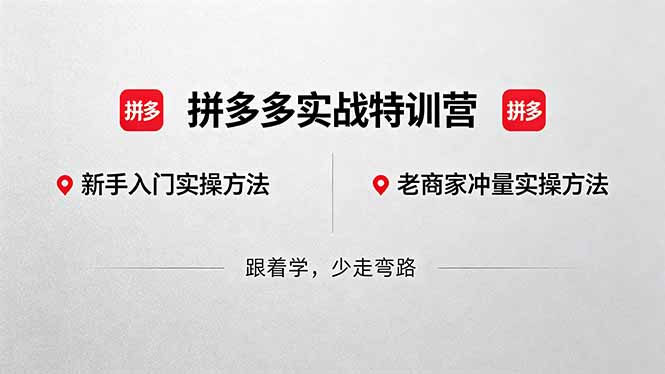 拼多多实战特训营(更新5月3 - 渡客网创