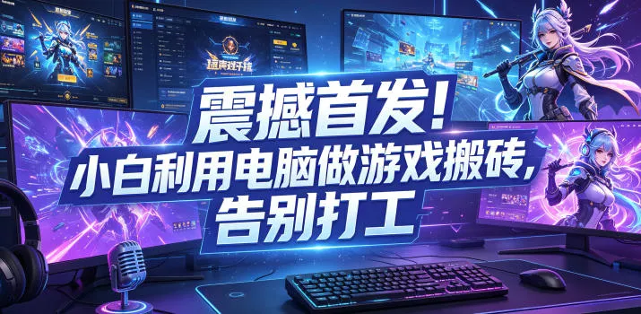 震撼首发！小白利用电脑做游戏搬砖，告别打工【揭秘】 - 渡客网创
