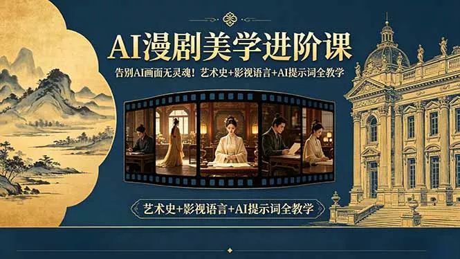 告别AI画面无灵魂！AI漫剧美学进阶课-更新，艺术史+影视语言+AI提示词全教学 - 渡客网创