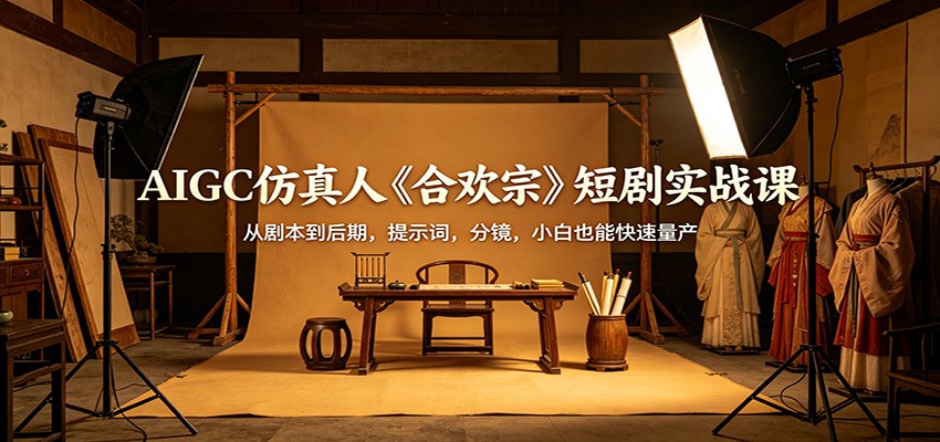 AIGC仿真人《合欢宗》短剧实战课：从剧本到后期，提示词，分镜，小白也能快速量产 - 渡客网创
