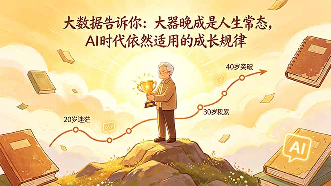 付费文章：大数据告诉你：大器晚成是人生常态，AI 时代依然适用的成长规律 - 渡客网创