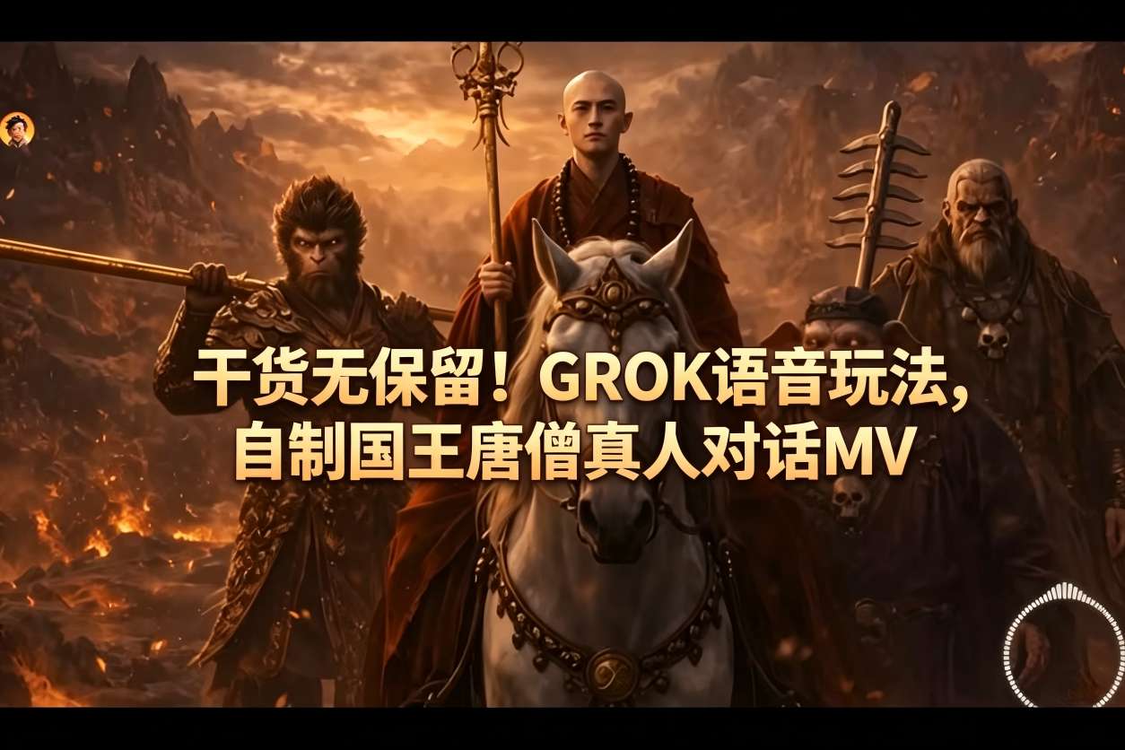 干货无保留！GROK语音玩法，自制国王唐僧真人对话MV - 渡客网创
