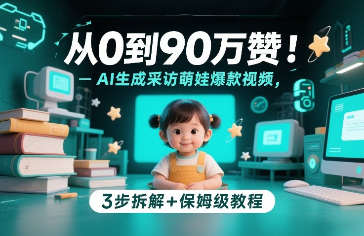 从0到90万赞：AI生成采访萌娃爆款视频，3步拆解+保姆级教程 - 渡客网创