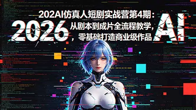 2026AI仿真人短剧实战营第4期：从剧本到成片全流程教学，零基础打造商业级作品 - 渡客网创