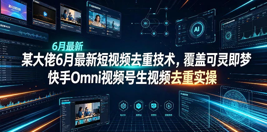 某大佬6月最新短视频去重技术，覆盖可灵即梦快手Omni视频号生视频去重实操 - 渡客网创