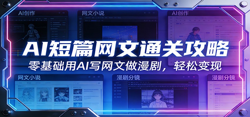 AI短篇网文通关攻略：零基础用AI写网文做漫剧，轻松变现 - 渡客网创