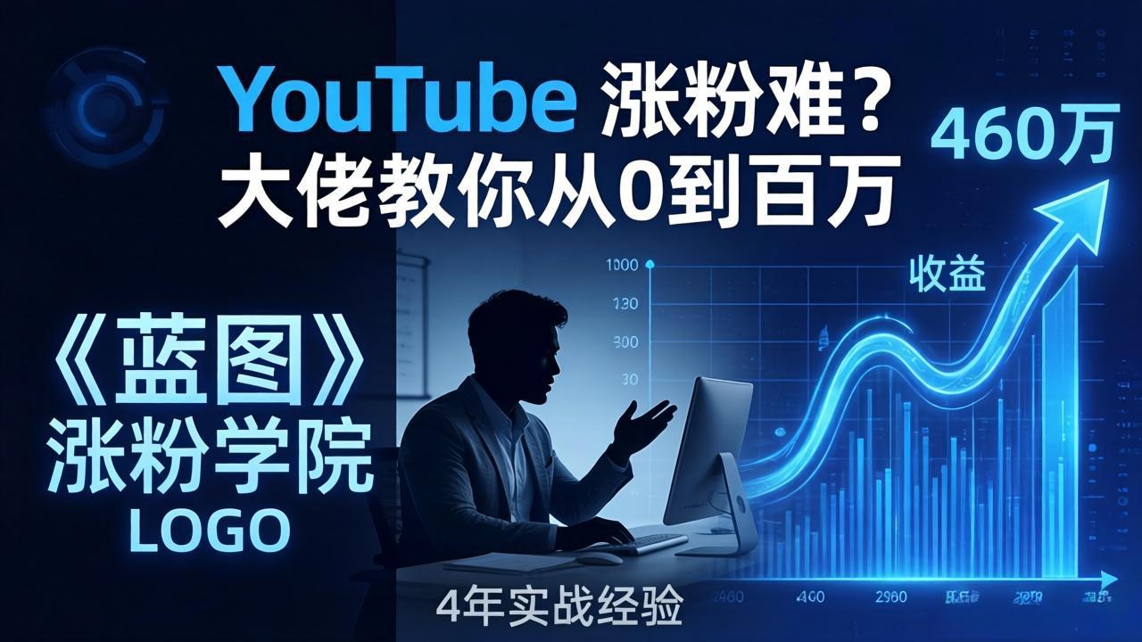YouTube 涨粉难？《蓝图涨粉学院》：4 年赚 460 万的大佬教策略，从0到百万有路径！ - 渡客网创