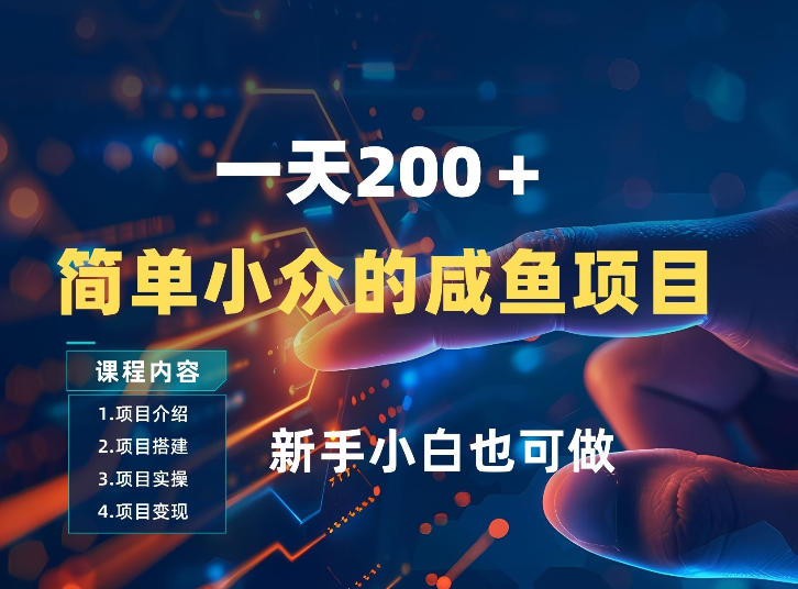 一天收入2张，一个简单小众的咸鱼项目，0门槛小白也能做 - 渡客网创