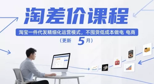 淘差价课程，淘宝一件代发精细化运营模式，不囤货低成本做电商(更新26年6月) - 渡客网创