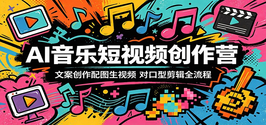 AI音乐短视频创作营：文案创作配图生视频，对口型剪辑全流程 - 渡客网创