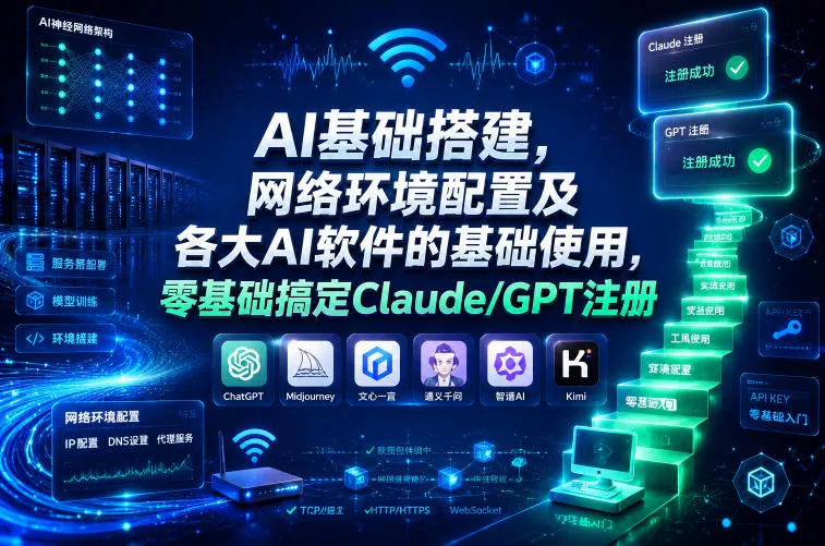 AI基础搭建，网络环境配置及各大AI软件的基础使用，零基础搞定Claude/GPT注册 - 渡客网创