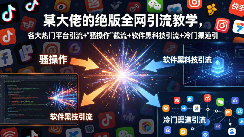 某大佬的绝版全网引流教学，各大热门平台引流+ - 渡客网创