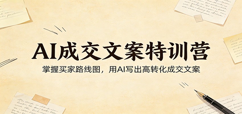 AI成交文案特训营：掌握买家路线图，用AI写出高转化成交文案 - 渡客网创