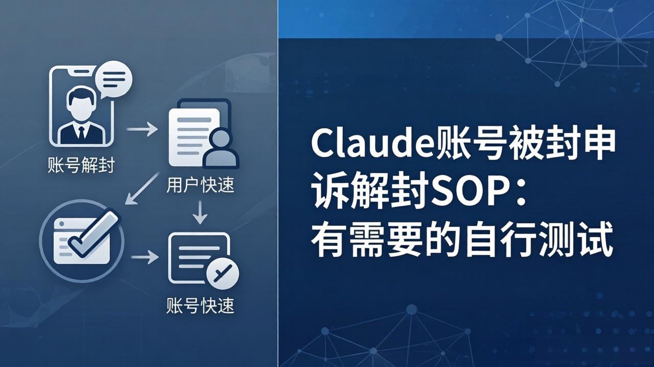Claude账号被封申诉解封SOP：有需要的自行测试 - 渡客网创