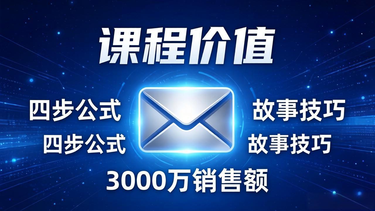 高效邮件销售课：15分钟写出高转化邮件，四步公式+故事技巧，3000万销售额玩法拆解 - 渡客网创