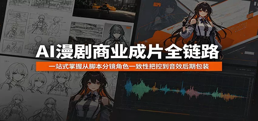 AI漫剧商业成片全链路：一站式掌握从脚本分镜角色一致性把控到音效后期包装 - 渡客网创
