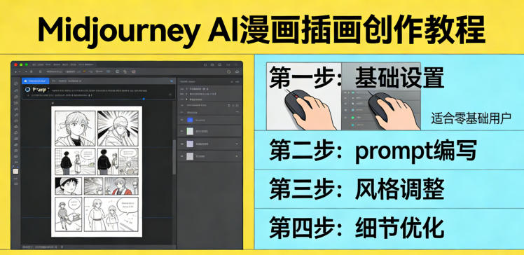 利用Midjourney AI人工智能轻松创作漫画插画教程，零基础创作完整漫画插画 - 渡客网创