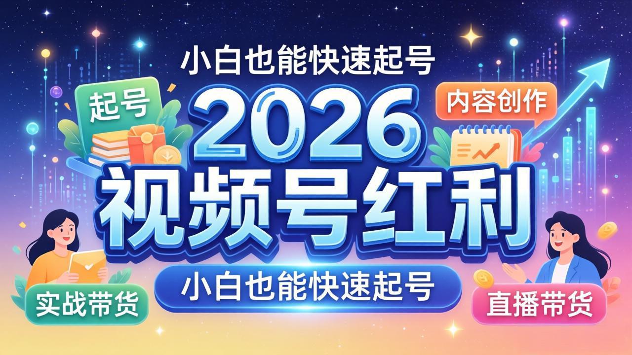 2026视频号红利实战营，大佬亲授起号、内容、直播、IP、投流、私域、矩阵全套落地打法 - 渡客网创