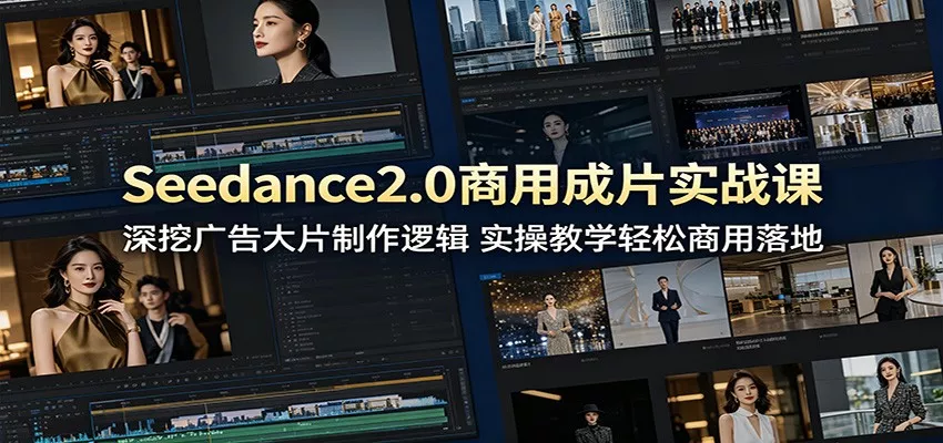 Seedance2.0商用成片实战课：深挖广告大片制作逻辑，实操教学轻松商用落地 - 渡客网创
