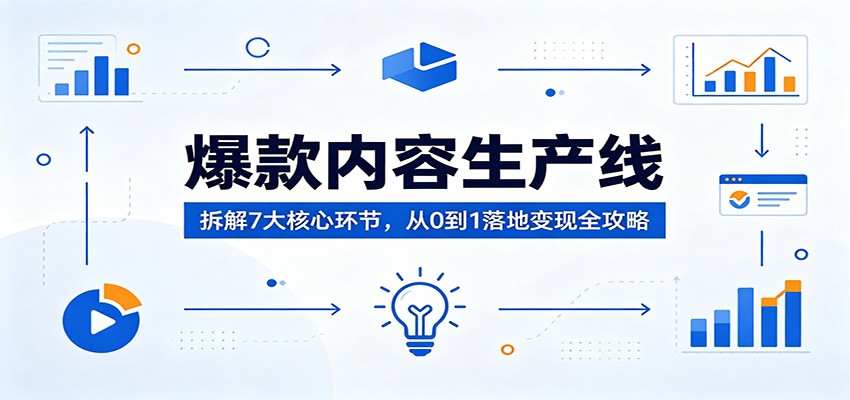 爆款内容生产线:拆解7大核心环节,从0到1落地变现全攻略 - 渡客网创