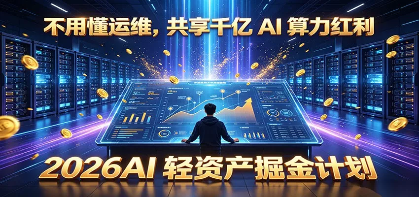 不用懂运维，共享千亿 AI 算力红利，2026AI 轻资产掘金计划 - 渡客网创