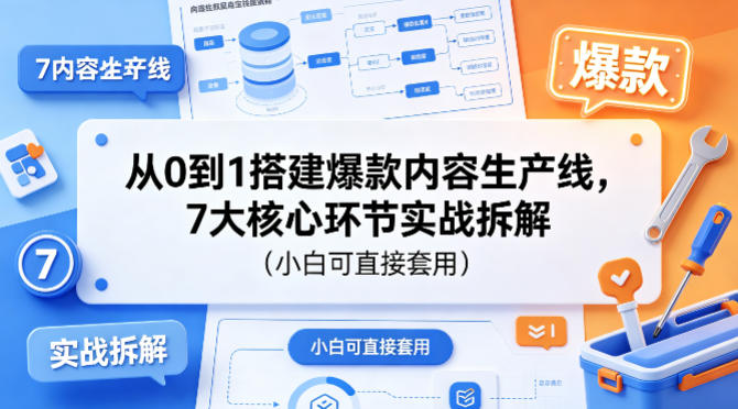 从0到1搭建爆款内容生产线，7大核心环节实战拆解(小白可直接套用) - 渡客网创