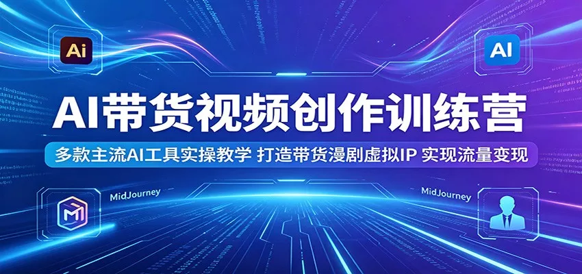 AI带货视频创作训练营：多款主流AI工具实操教学，打造带货漫剧虚拟IP，实现流量变现 - 渡客网创