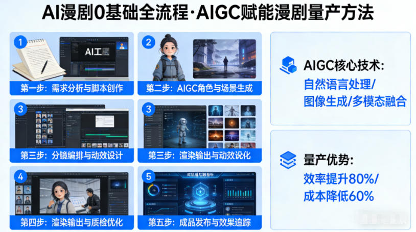 AI漫剧0基础全流程，快速掌握AIGC赋能的漫剧量产方法 - 渡客网创