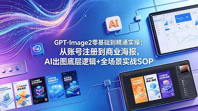GPT-Image2零基础到精通实操：从账号注册到商业海报，AI出图底层逻辑+全场景实战SOP - 渡客网创