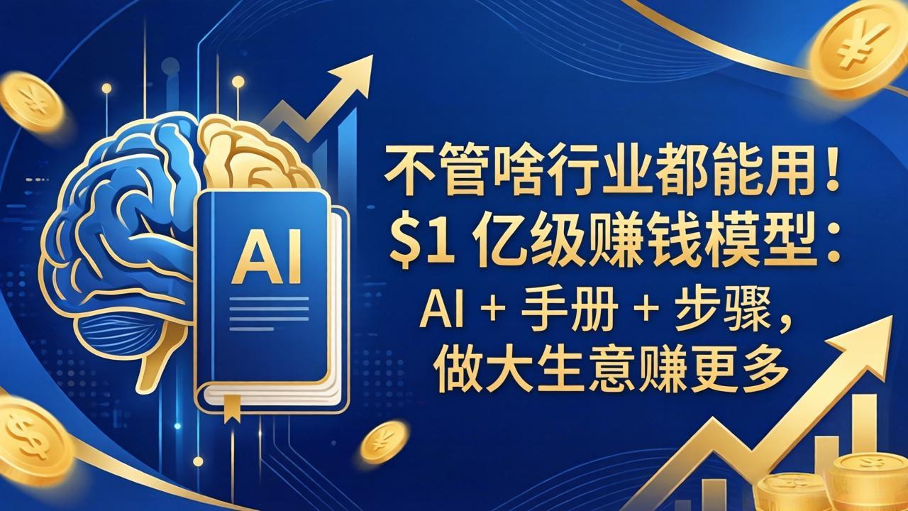 不管啥行业都能用！$1 亿级赚钱模型：AI + 手册 + 步骤，做大生意赚更多 - 渡客网创