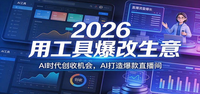 2026用工具爆改生意，AI时代创收机会，AI打造爆款直播间 - 渡客网创
