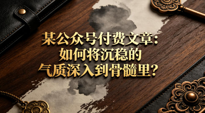 某公众号付费文章：如何将沉稳的气质深入到骨髓里？ - 渡客网创