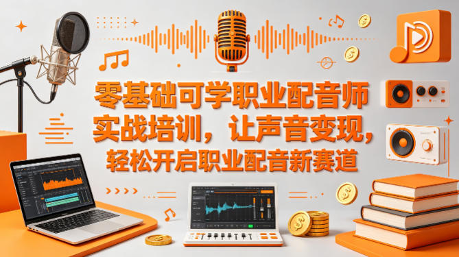 零基础可学职业配音师实战培训，让声音变现，轻松开启职业配音新赛道 - 渡客网创