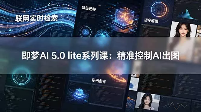 即梦AI 5.0 lite实战课：联网实时检索+特征迁移+指令遵循+示例参考，精准控制AI出图 - 渡客网创